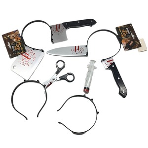 Disfraces de terror Spoofing <span class=keywords><strong>Zombie</strong></span> Toy Props Accesorios para el cabello Bandas para el cabello Cabeza Decapitado Axe Prank para fiesta de Halloween - Product Image 1