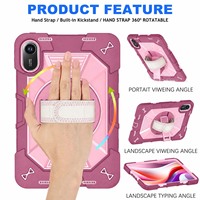 Housse de protection adaptée aux enfants pour Redmi Pad 2 avec sangle de poignet, bandoulière et support pour tablette Redmi Pad 2 4G
