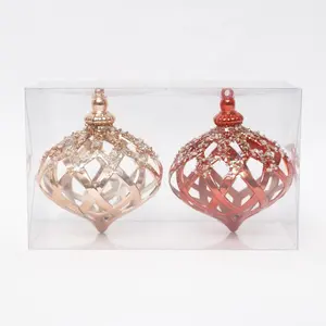 Hot Sale hand painted luxury special shape New Christmas Product Ornaments Plastic Ball For party decoration