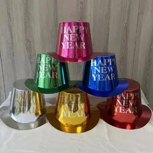 Custom Paper Hats New Year Carnival Happy New Year Paper Hat Welcome Party Topper Cardboard carnival cap hat