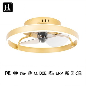 <b>Modern</b> Metal <b>Ceiling</b> Fan <b>Light</b> <b>LED</b> Daylight Illumination Remote Control Aluminum Body Surface Mounted Bedroom CRI 90 IP33 AC/DC - Product Image 1