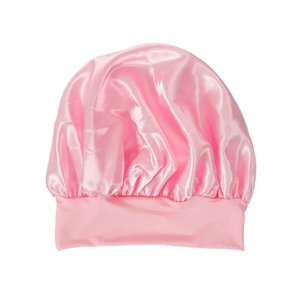 <span class=keywords><strong>Bonnet</strong></span> de nuit pour bébé avec logo personnalisé, couleur unie, en satin, avec large bande, accessoires pour cheveux, pour un usage quotidien, les voyages et les activités de plein air, pour enfants - Product Image 2