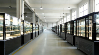 Vitrine réfrigérée commerciale pour gâteaux, 1,5 m, sur pied, à angle droit, 3 niveaux, avec éclairage LED