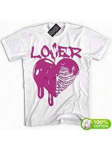 T-shirt Unisex Stampata Next Nature con Design Sneakers Dunk Rosse e Viola, Motivo Loser, Vestibilità Regolare, Manica Corta, Girocollo - Product Image 1