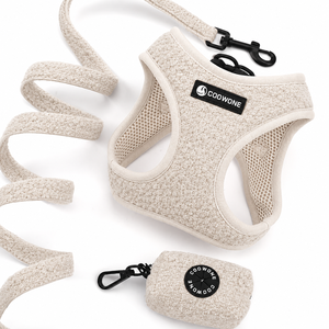 Harnais pour <span class=keywords><strong>chien</strong></span> en tissu bouclé avec logo personnalisé, collier et laisse pour <span class=keywords><strong>chien</strong></span> à étiquette privée, harnais anti-traction pour <span class=keywords><strong>chien</strong></span> et ensemble laisse - Product Image 1
