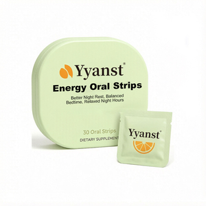 Bandes orales énergétiques 30 unités Orange Agrumes Dissolution rapide Équilibre Relaxation avant le sommeil Nuit Revitalisation quotidienne Marque privée OEM - Product Image 1