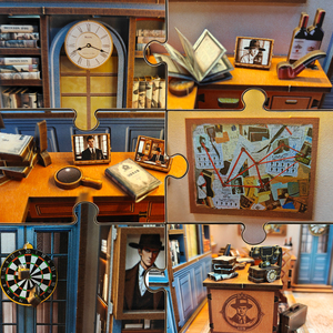 Casas de Muñecas de Agencia de Detectives, Rompecabezas 3D de Madera, Arquitectura en Miniatura Ecológica, Set de Regalo para Rincón de Lectura, Juguete Educativo de Dibujos Animados para Armar - Product Image 2