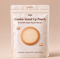 Sachet d'emballage personnalisé imprimé pour biscuits et snacks, refermable avec fermeture éclair, en PET, VMPET, PE, avec encoche de déchirement