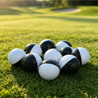 Balles de golf d'entraînement Surlyn - Balles d'entraînement bicolores noir et blanc pour l'entraînement au golf, cadeau