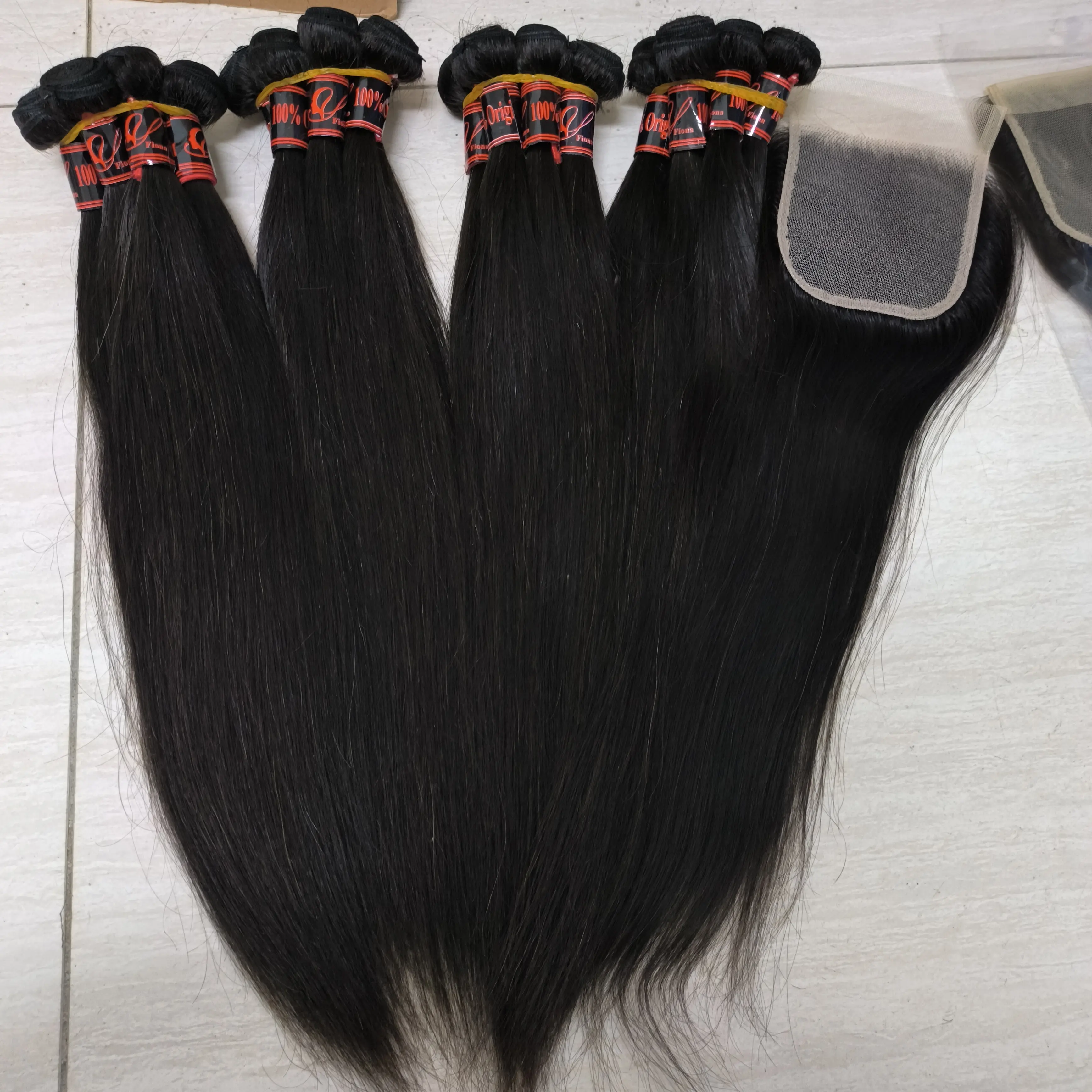 Letsfly wholesale straight hair 18inch 100% human hair bundles in stock 9A grade natural color Brazilian virgin hair extension