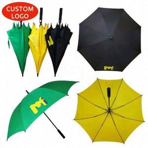 Parapluie de golf à ouverture automatique personnalisé avec impressions de logo sur mesure, tissu pongé 190T, design coupe-vent - Product Image 1