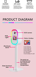 Photomaton portable compatible avec les appareils photo reflex numériques et les <span class=keywords><strong>iPad</strong></span>, forme ovale avec flash <span class=keywords><strong>pour</strong></span> les fêtes et les événements, housse et support d'<span class=keywords><strong>imprimante</strong></span> inclus - Product Image 6