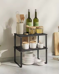 Expandable Kitchen <strong>Shelf</strong> <strong>Organiser</strong> 2 Stackable <strong>Cupboard</strong> <strong>Shelf</strong> <strong>Organiser</strong> Spice Rack Set - Product Image 5