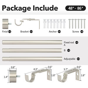 KYOK Matte Silver Aluminum Alloy <b>Curtain</b> Pole Set with Invisible Bracket Minimalist Design for Bedroom Bathroom & Outdoor Use - Product Image 4