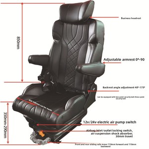 <span class=keywords><strong>Sedile</strong></span> per Camion 12V/24V con Pompa d'Aria, Ammortizzazione, Sospensione ad Aria, <span class=keywords><strong>Sedile</strong></span> del Conducente in Pelle Impermeabile - Product Image 5