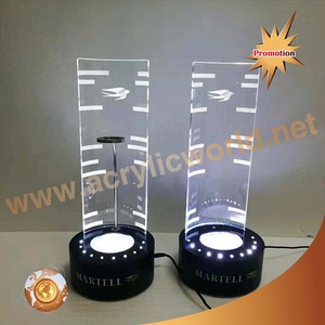LED Illuminated Acrylic Wine Bottle Glorifier Display Stand Single Bottle Light-Up Base for <b>Bar</b> Counter - Product Image 3