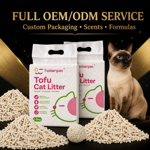 Litière pour chat en tofu agglomérante, sans poussière, naturelle, à base de plantes, avec logo personnalisé, jetable aux toilettes, vente en gros, fournisseur OEM, marque privée - Product Image 1