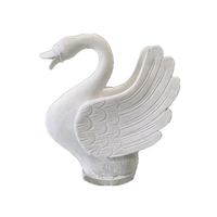 Statue de cygne extérieure en marbre blanc Statues de jardin élégantes de cygnes Produits de jardin en pierre de qualité supérieure