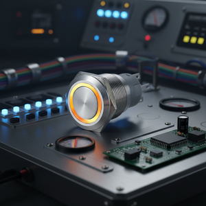 Interruptor de Botón Pulsador Momentáneo Iluminado con Anillo LED, 1NO1NC, IP67, Impermeable, 250V, 12V, 12mm, 22mm, Acero Inoxidable, 3A, Terminal de Pin, para el Hogar - Product Image 2