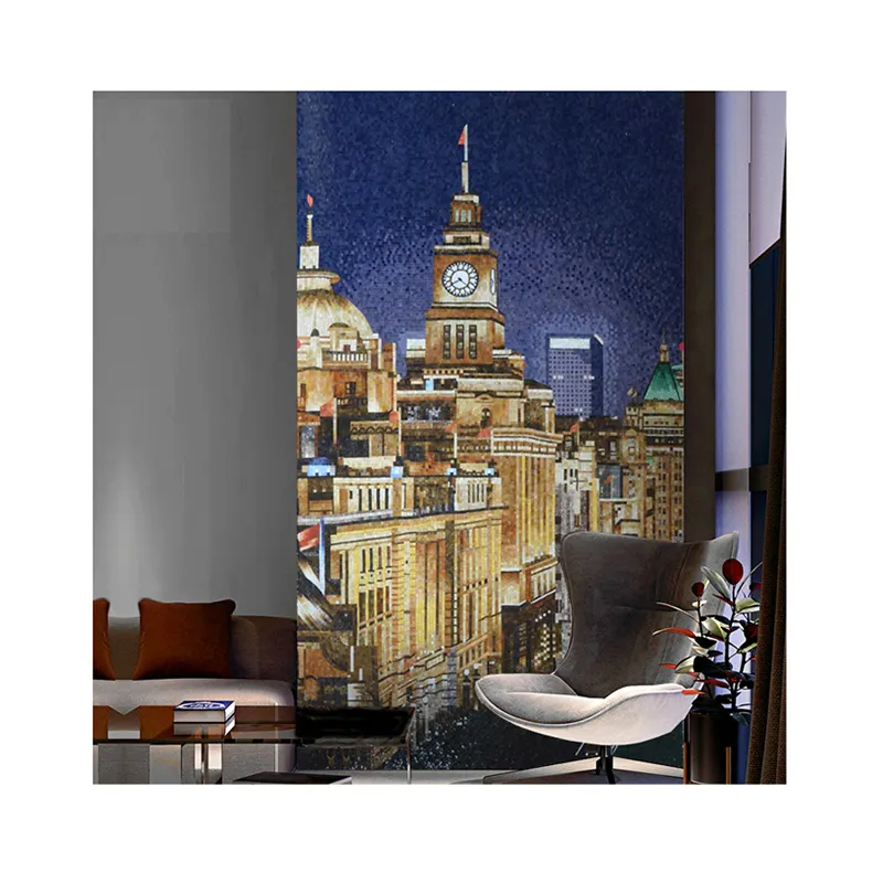 ZF Customized mural best selling hand made glass mosaic tile art wall mural decor