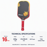 Kit de raquettes de pickleball en fibre de carbone T700, nouveau design 2026, raquettes légères en graphite (lot de 2) avec sac de transport et balles