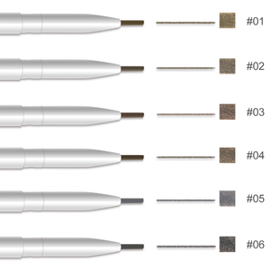 <span class=keywords><strong>Crayon</strong></span> de maquillage imperméable à l'eau pour sourcils mince <span class=keywords><strong>blanc</strong></span> avec logo personnalisé 6 couleurs avec pinceau stylo à sourcils végétalien à double extrémité rehausseurs de sourcils - Product Image 3