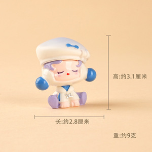 Figurine de méditant en résine mignonne, 3.1cm, ornement de voiture en forme de pomme d'ange, décoration de bureau, jouet pour enfants, cadeau - Product Image 1