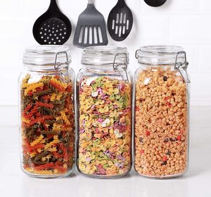 Airtight Glass <strong>Canister</strong> with <strong>Lids</strong> 64oz 78oz Food Storage Jar Storage Container with Clear Preserving Seal Kitchen Canning Jars - Product Image 1