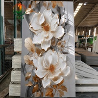 Panneau mural en PVC effet marbre UV personnalisé, imperméable et résistant à l'humidité, prix usine, motif floral moderne, pour décoration intérieure