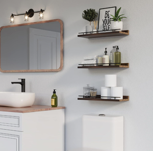 Étagère murale flottante rectangulaire en bois sculptée, design détachable, minimaliste, pour cuisine, salle de bain, salon, <span class=keywords><strong>bureau</strong></span>, <span class=keywords><strong>rangement</strong></span> - Product Image 2