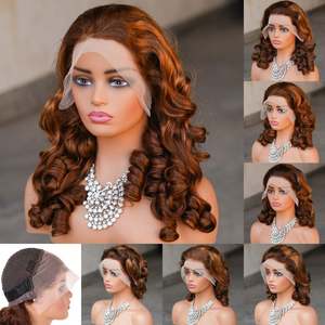 Perruque frontale sans colle en cheveux brésiliens HD 13x4, ondulations lâches et rebondissantes, pré-épilée, densité 300%, avec mèches, pour femmes noires - Product Image 2