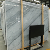 Dalles de marbre gris bleu naturel peuvent être utilisées pour les tables d'îlot de cuisine intérieures de style moderne et les murs et sols des halls d'hôtel