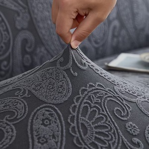 Funda de Sofá de Terciopelo con Patrón Geométrico Jacquard 3D de la Serie <span class=keywords><strong>Gulo</strong></span>, Funda de Sofá Aterciopelada de Cobertura Total - Product Image 3