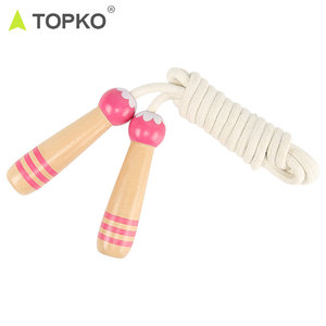 TOPKO Outdoor Fun Atividade Ajustável Meninas Meninos Saltar Corda De Madeira Handle Algodão Trançado <span class=keywords><strong>Skipping</strong></span> <span class=keywords><strong>Rope</strong></span> - Product Image 4
