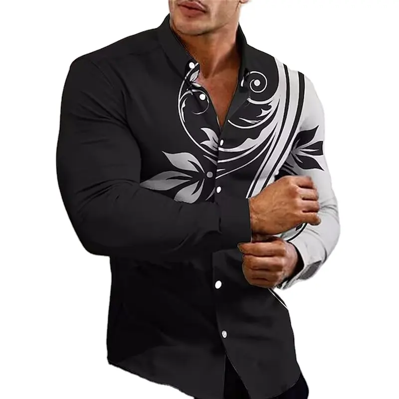 Super Modelado Camisas de Manga Longa Masculina Designer de Camisas Masculinas Respirável