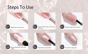 Specchio bianco chiaro di luna perla Nail Art in polvere pigmento Glitter cromo Aurora <span class=keywords><strong>rosa</strong></span> Manicure polvere olografica - Product Image 6