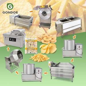Chaîne de production commerciale entièrement automatique de frites de pommes de terre fraîches, capacité 500 kg/heure, empilable - Product Image 1