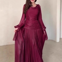 Robe longue élégante à taille cintrée et manches longues pour femme, modèle J254 – Vêtements féminins tendance
