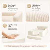 Lit pour enfants en mousse haute résilience personnalisable, emballé sous vide, en velours côtelé, mobilier modulaire pour enfants, fabricant de meubles pour enfants