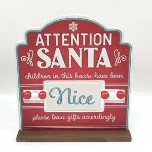Wood Decor Christmas Decoration Wood Tabletop Award Ornament Wood Plaque With Open Area In Middle