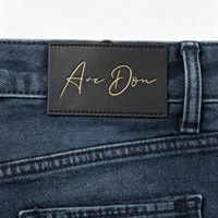 Écussons en cuir véritable personnalisés avec estampage à chaud doré pour étiquettes de jeans, accessoires de vêtements à coudre, vente en gros, usine OEM
