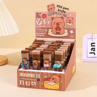 Gomme portable Soododo, papeterie mignonne, design de dessin animé, gomme capybara avec taille-crayon