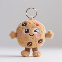 Porte-clés en peluche personnalisé en forme de cookie mignon, pendentif, poupée en peluche, jouet doux, accessoires de sac