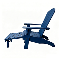 Chaise Adirondack moderne pour l'extérieur, résistante à l'eau, avec repose-pieds escamotable, en HIPS, pliable et durable.