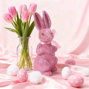 Ornement <span class=keywords><strong>Lapin</strong></span> de Pâques Doré Scintillant de Luxe, Article Décoratif <span class=keywords><strong>Papillon</strong></span> en Mousse, Vente en Gros Usine - Product Image 4