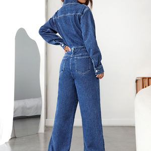 Combinaison classique ample élégante personnalisée pour femmes avec couverture <span class=keywords><strong>en</strong></span> <span class=keywords><strong>jean</strong></span> pour femmes - Product Image 4