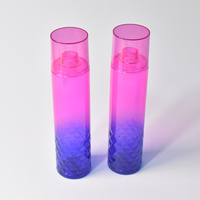 Bouteille de pulvérisation de brume fine cosmétique PET rouge dégradé de luxe de haute qualité de 300ml bouteille de parfum rose avec emballage