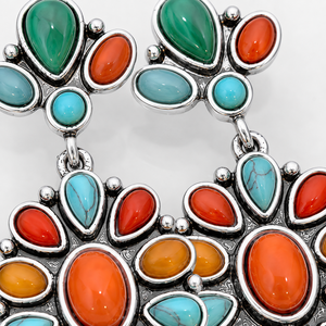 Orecchini pendenti multicolori da donna, stile bohémien vintage, accessori per l'uso quotidiano - Product Image 4