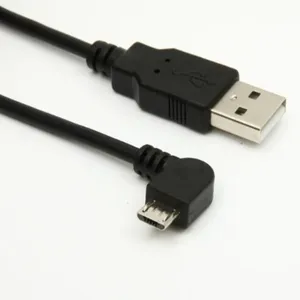 İnce USB A erkek için 90 derece açı mikro B USB kablosu 6FT