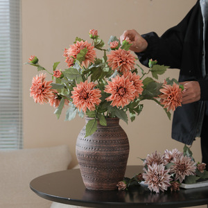 Flores de Dalia Artificiales, Tallos de Dalia de Seda con Tacto Real, Dalia Artificial Grande para Ramos de Boda, Decoración del Hogar, Arreglos Florales - Product Image 1